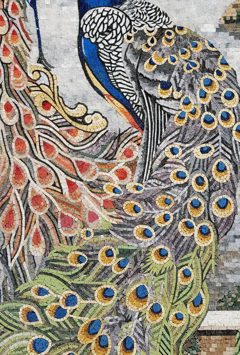 Two Brightly Colored Peacocks