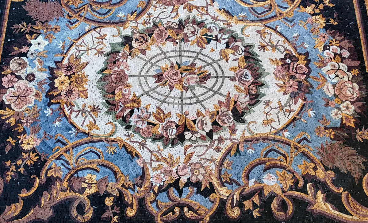 Dramatic Floral Patterned Rug