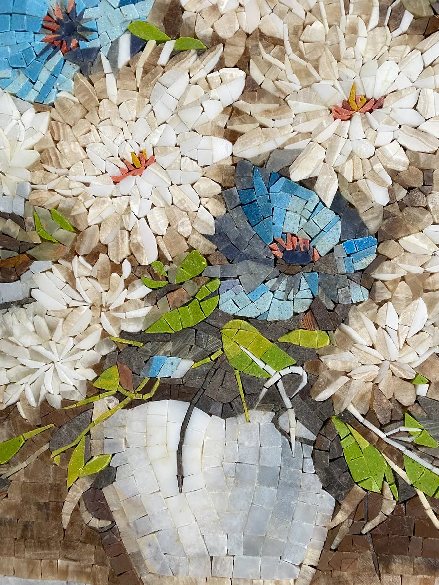 Overflowing Vase of Blue Anemones