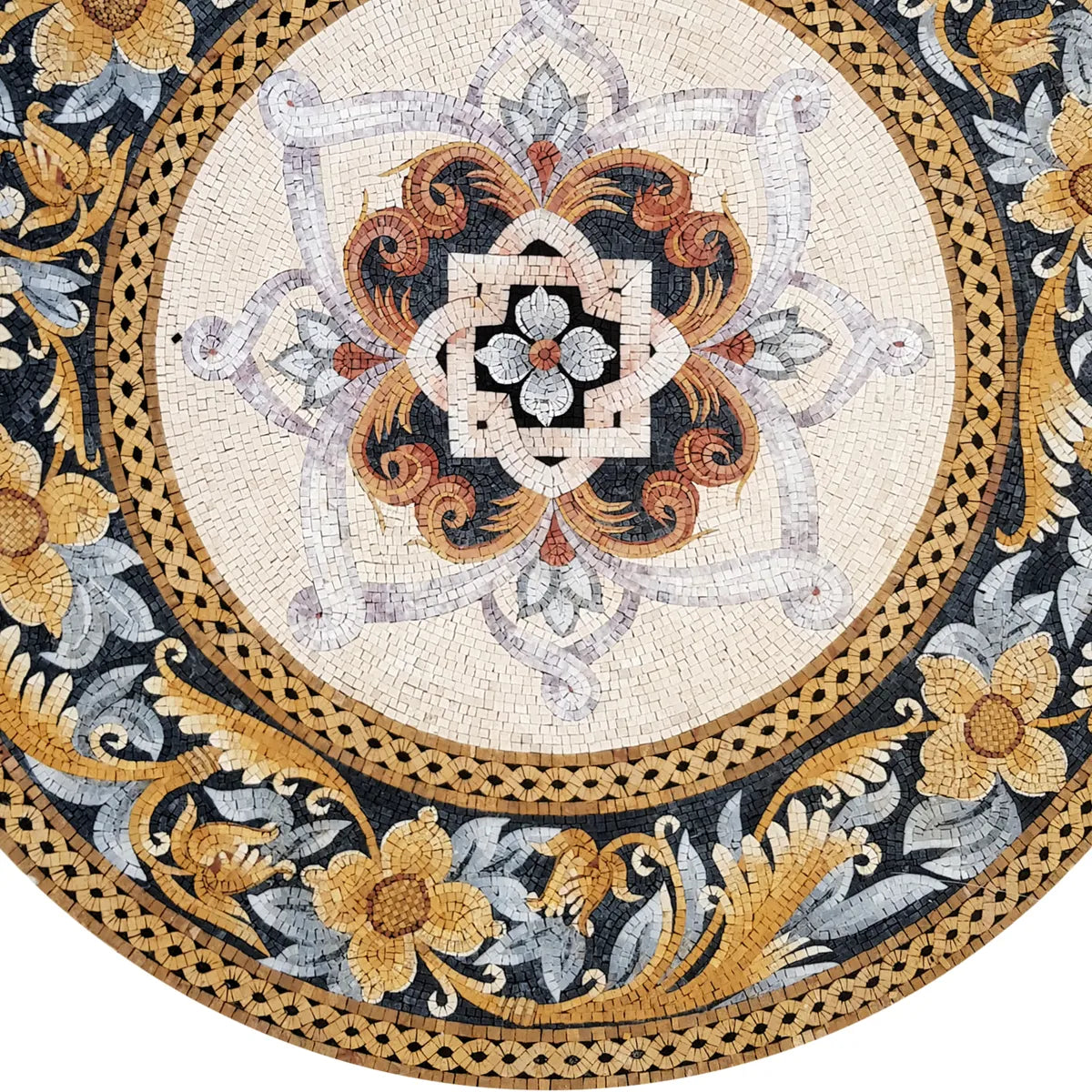Round Gold Regal Floral Pattern